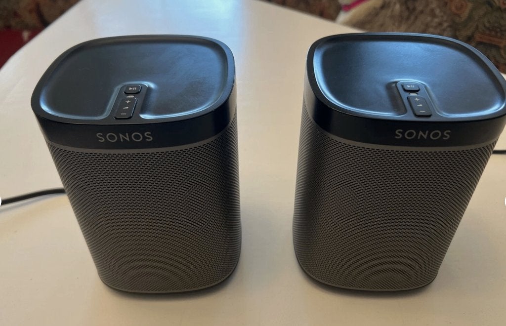 Sonos Play 1 Zwart x2 *6 Maanden garantie*, Ophalen, Zo goed als nieuw, Sonos, Minder dan 60 watt