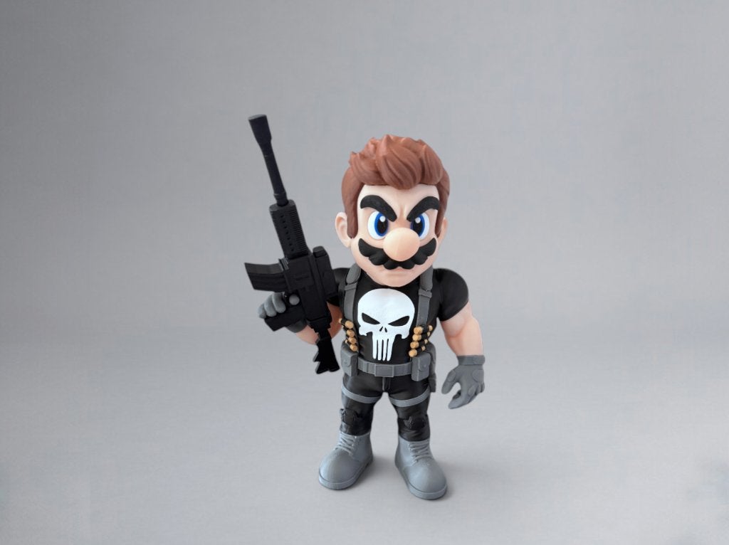 Punisher Mario – Marvel X Super Mario Mash‑up – 30 cm, Verzamelen, Ophalen of Verzenden, Nieuw, Overige typen