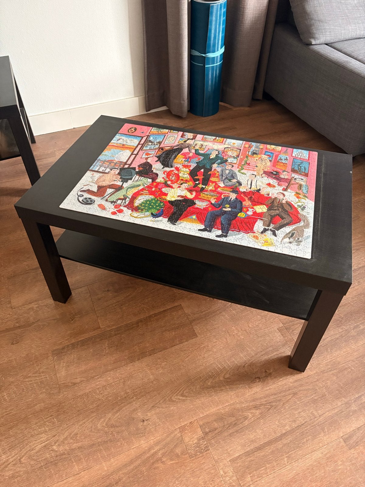 Zwarte salontafel met opbergruimte, Ophalen, Gebruikt, 50 tot 100 cm, 50 tot 100 cm