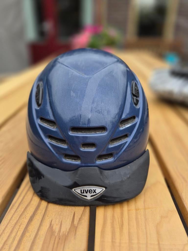 Uvex paardrijcap donkerblauw, XXS, Zo goed als nieuw, Heer of Dame, Uvex