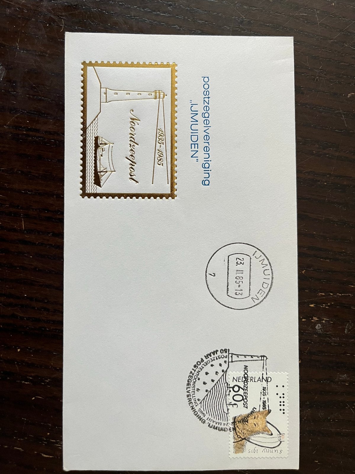 Eerste Dag Envelop Noordzeepost IJmuiden 1985, Postzegels en Munten, Brieven en Enveloppen | Nederland, Ophalen of Verzenden
