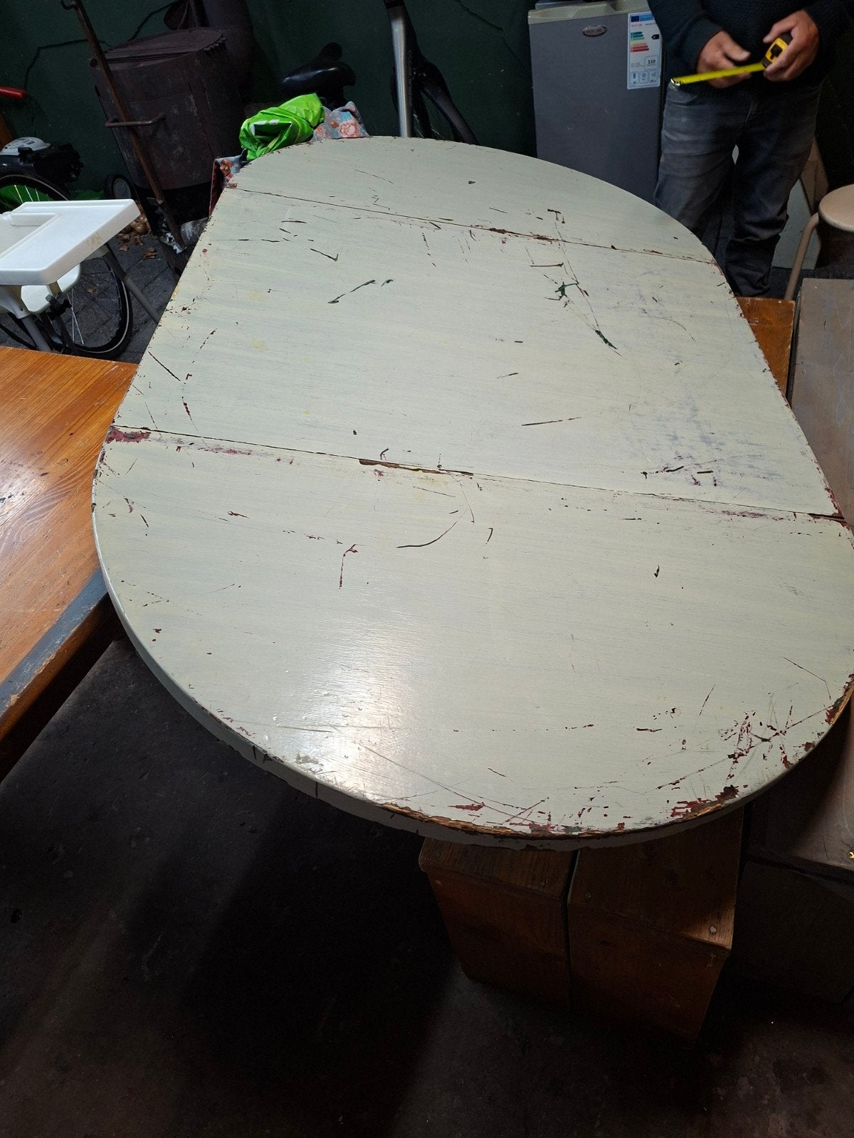Eettafel opknapper 1.85x1.04m, ca 78cm hoog, Ophalen, Gebruikt, 100 tot 150 cm, 150 tot 200 cm