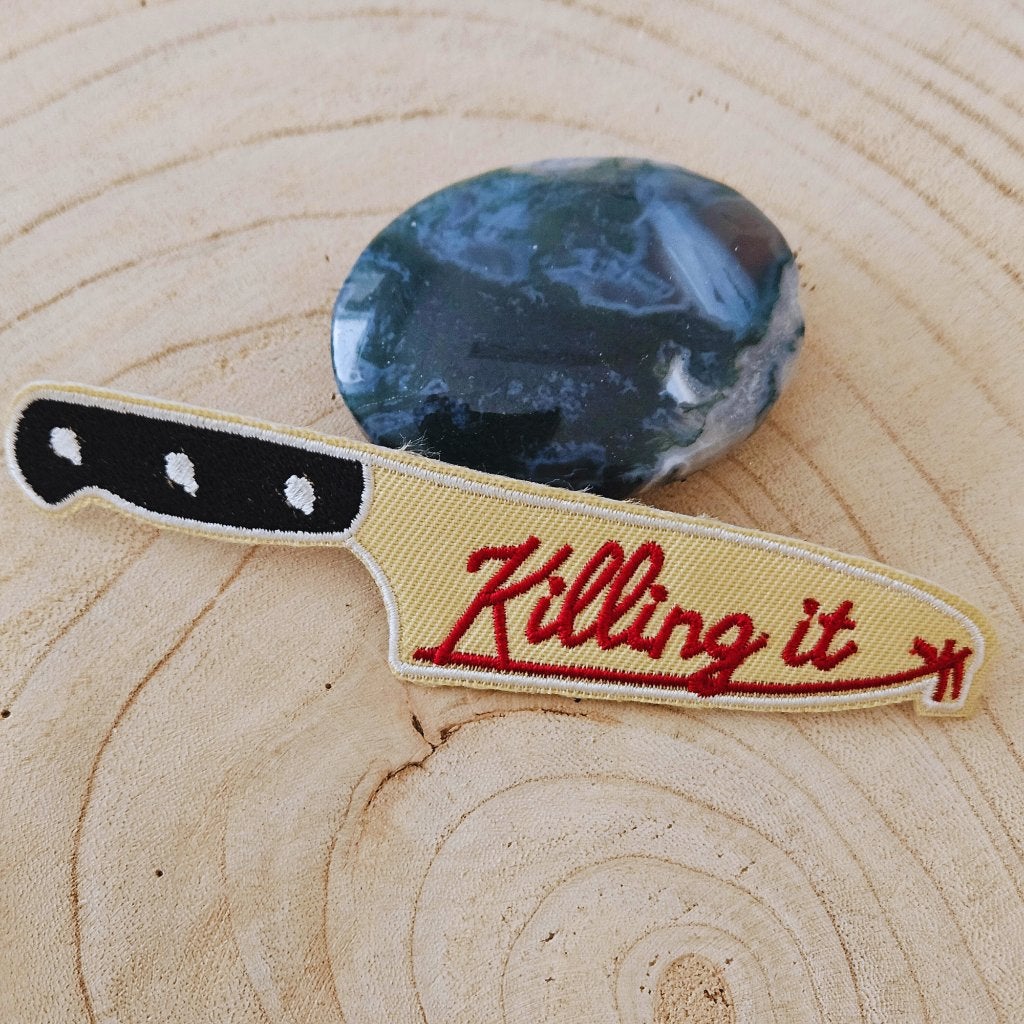 Strijk embleem applicatie Patch Mes killing it, D, Nieuw, Ophalen of Verzenden, D