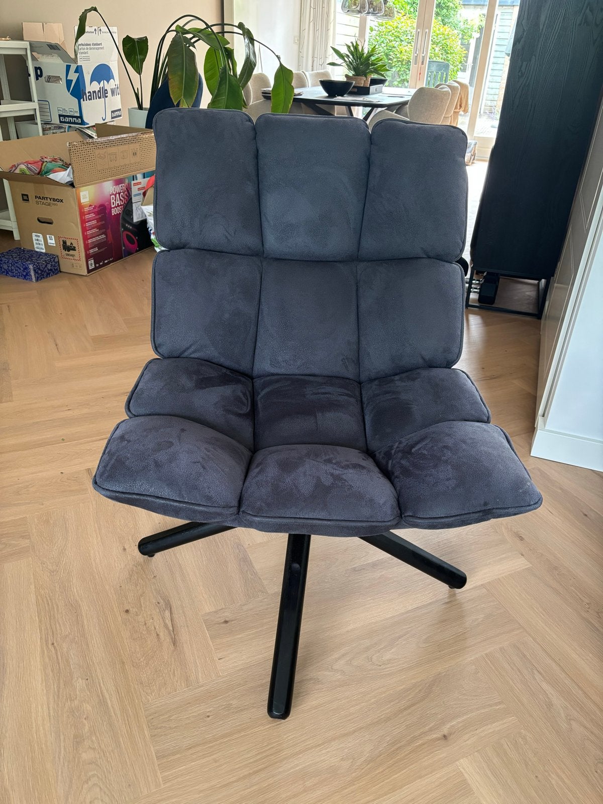 Comfortabele draaibare fauteuil - Donkerblauw, Ophalen, Blauw, Zo goed als nieuw, Eén