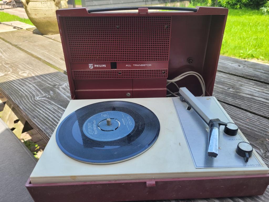 Vintage Philips Platenspeler All Transistor Draagbaar, Ophalen, Gebruikt, Philips