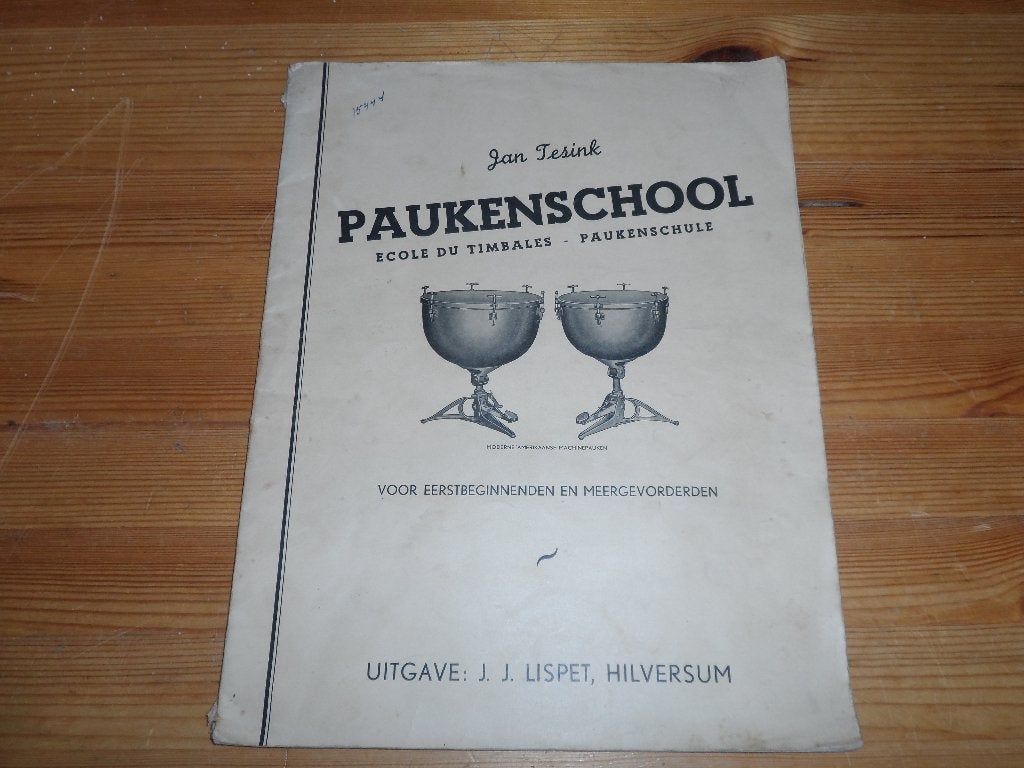 Jan tesink - paukenschool, Gebruikt, Drums of Percussie, Ophalen of Verzenden, Artiest of Componist
