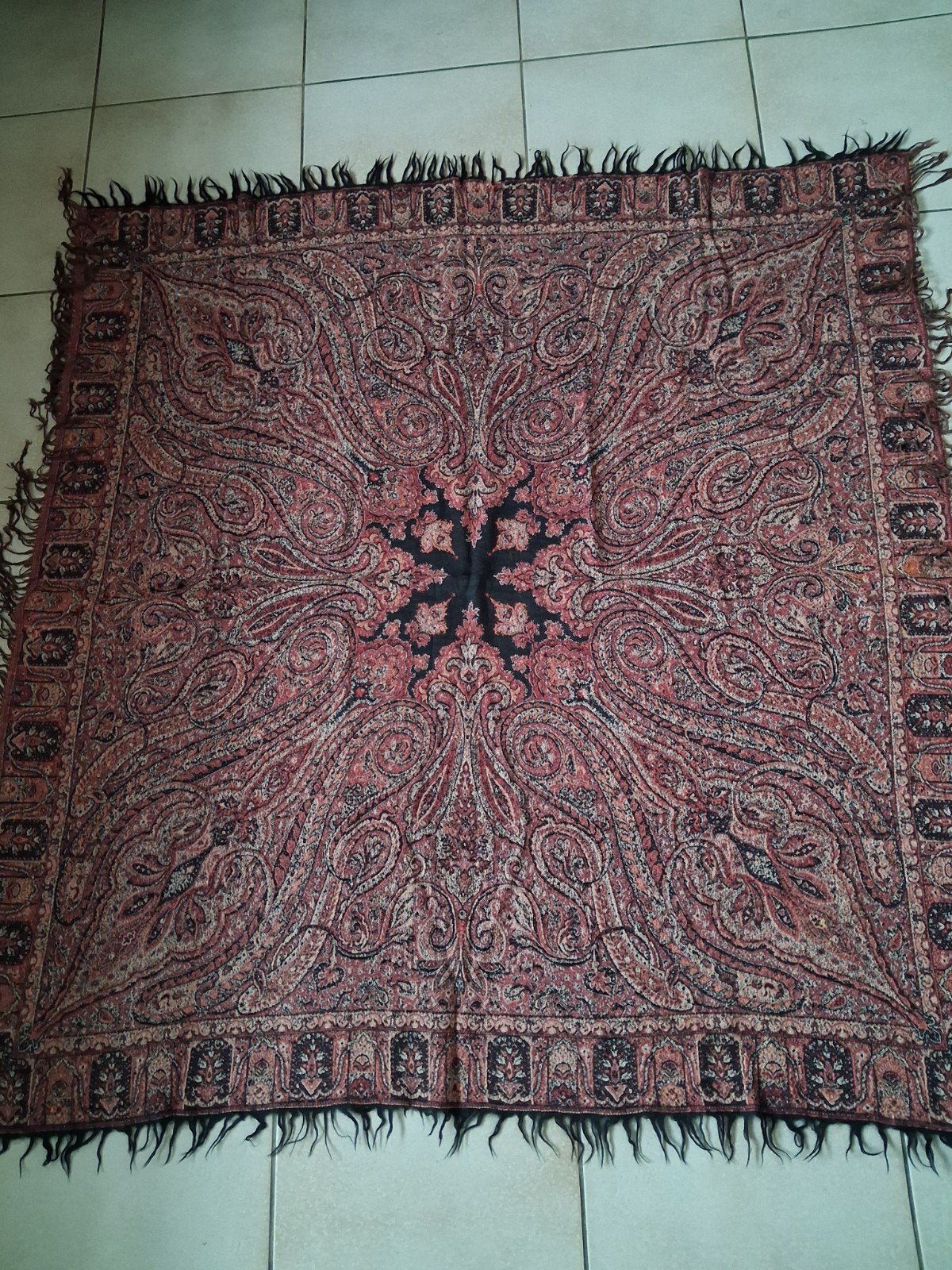 Antiek worteldoek 125x125 cm, Ophalen of Verzenden