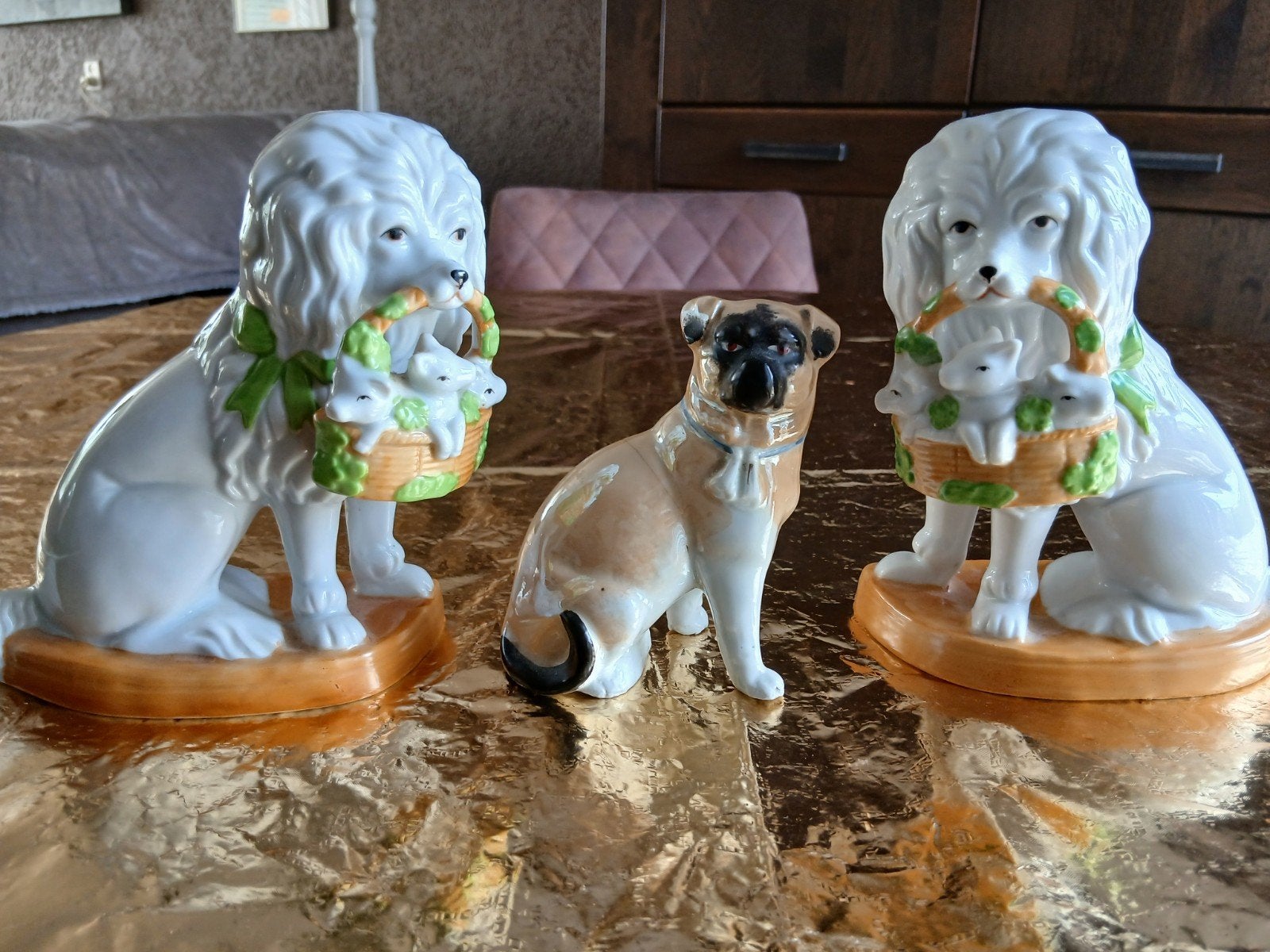 honden beeldjes porselein  antiek, Ophalen of Verzenden