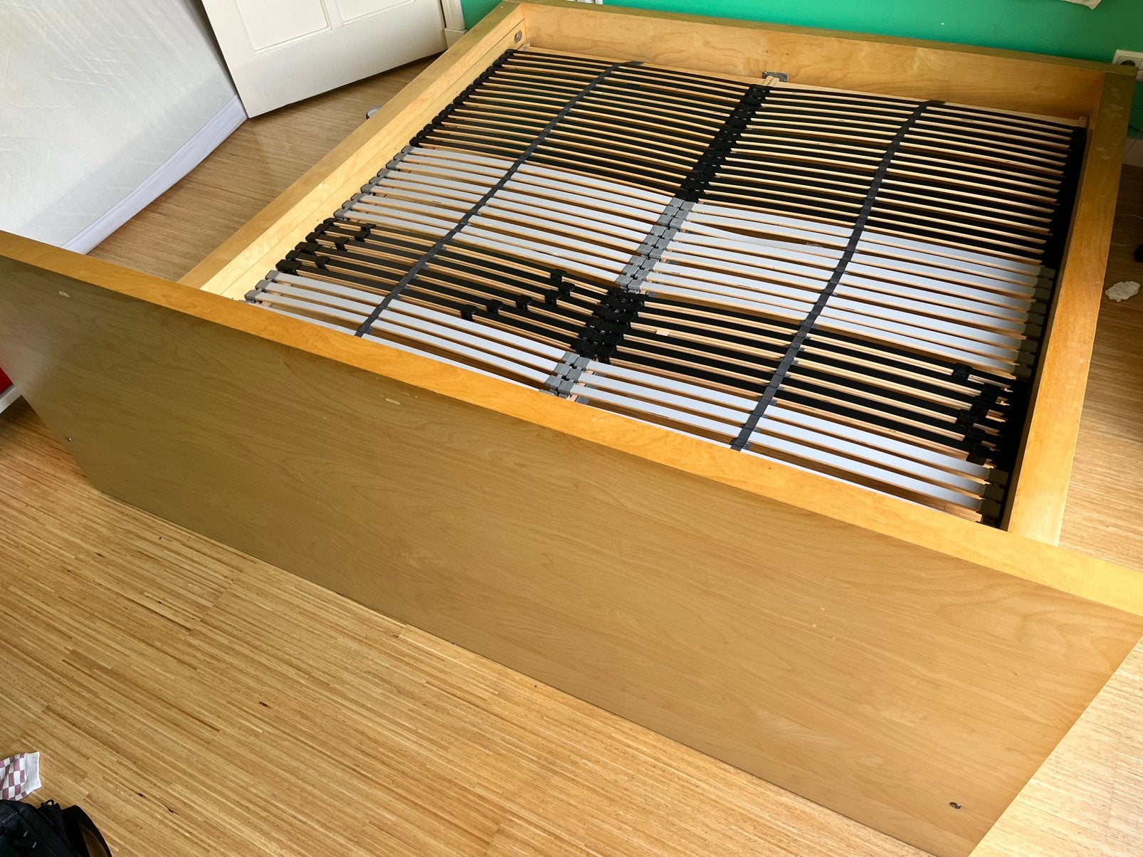 Ikea Malm bed 180x200cm, Gebruikt, Wit, Tweepersoons, Ophalen of Verzenden