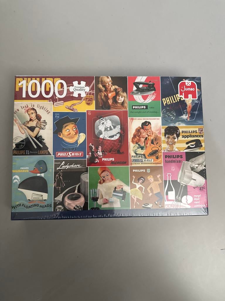 Nieuwe Jumbo Puzzel 1000 stukjes - Philips Reclames, Ophalen of Verzenden, Meer dan 50 stukjes, Nieuw