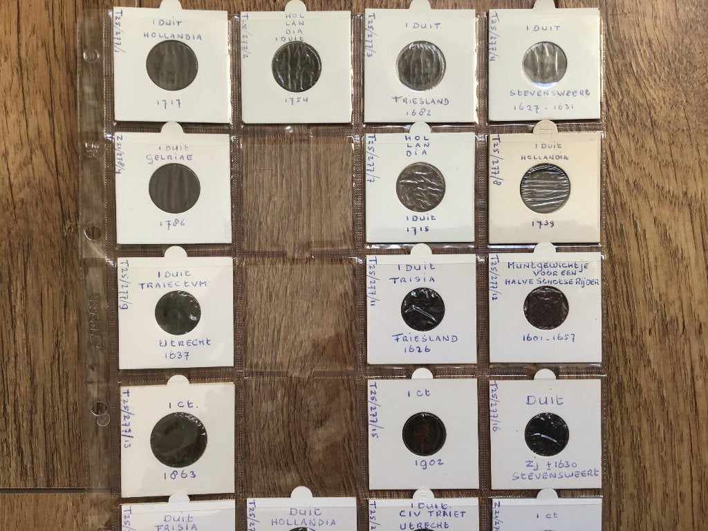 Collectie van 17 duiten en munten uit Nederland, Postzegels en Munten, Munten | Nederland, Ophalen of Verzenden, Vóór koninkrijk