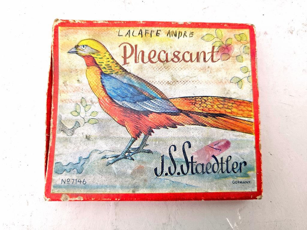 Oud doosje PHEASANT kleurpotloden van J.S. Staedler / Fasant, Ophalen of Verzenden