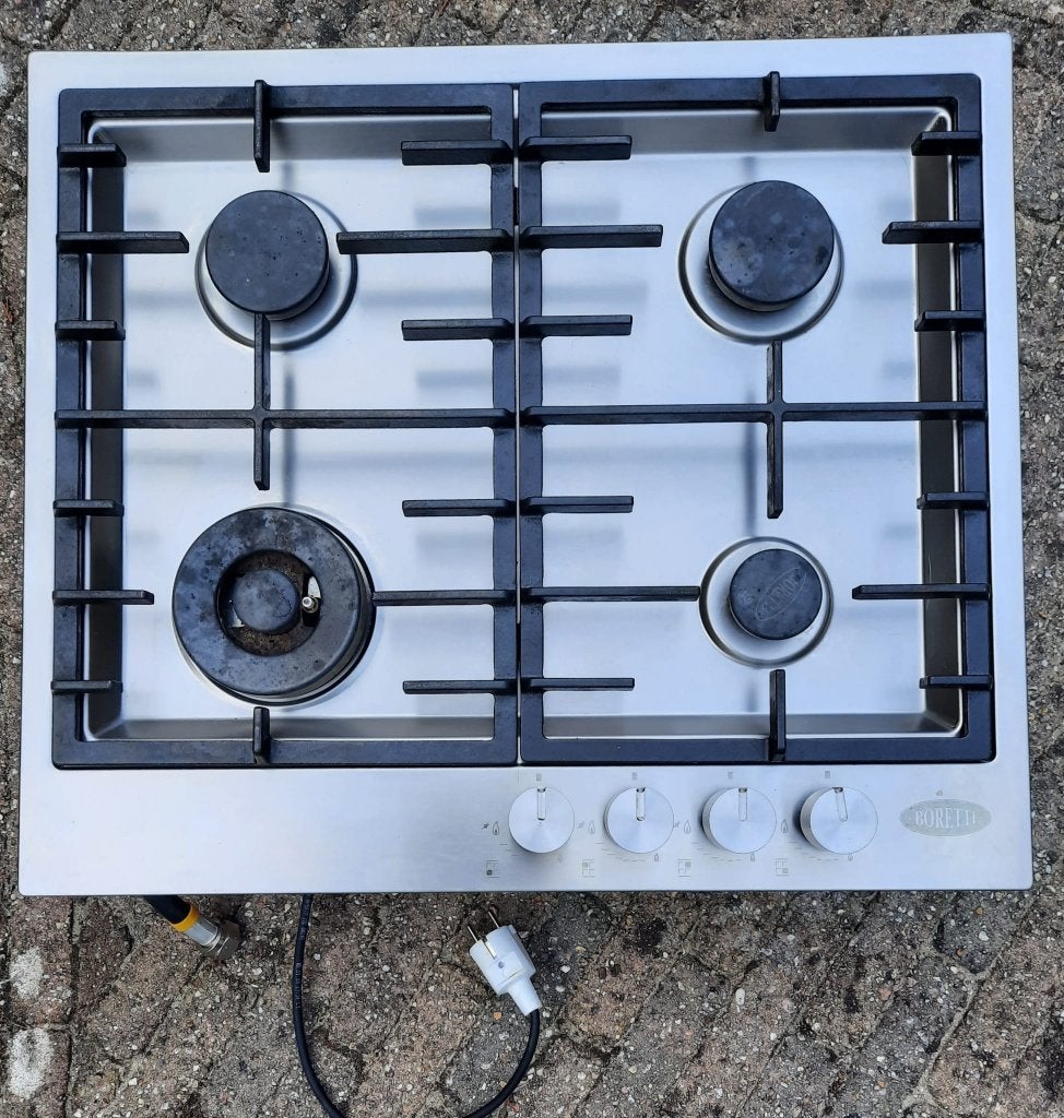 Boretti Gaskookplaat, inbouw, Witgoed en Apparatuur, Ophalen, Gebruikt, 4 kookzones, Inbouw