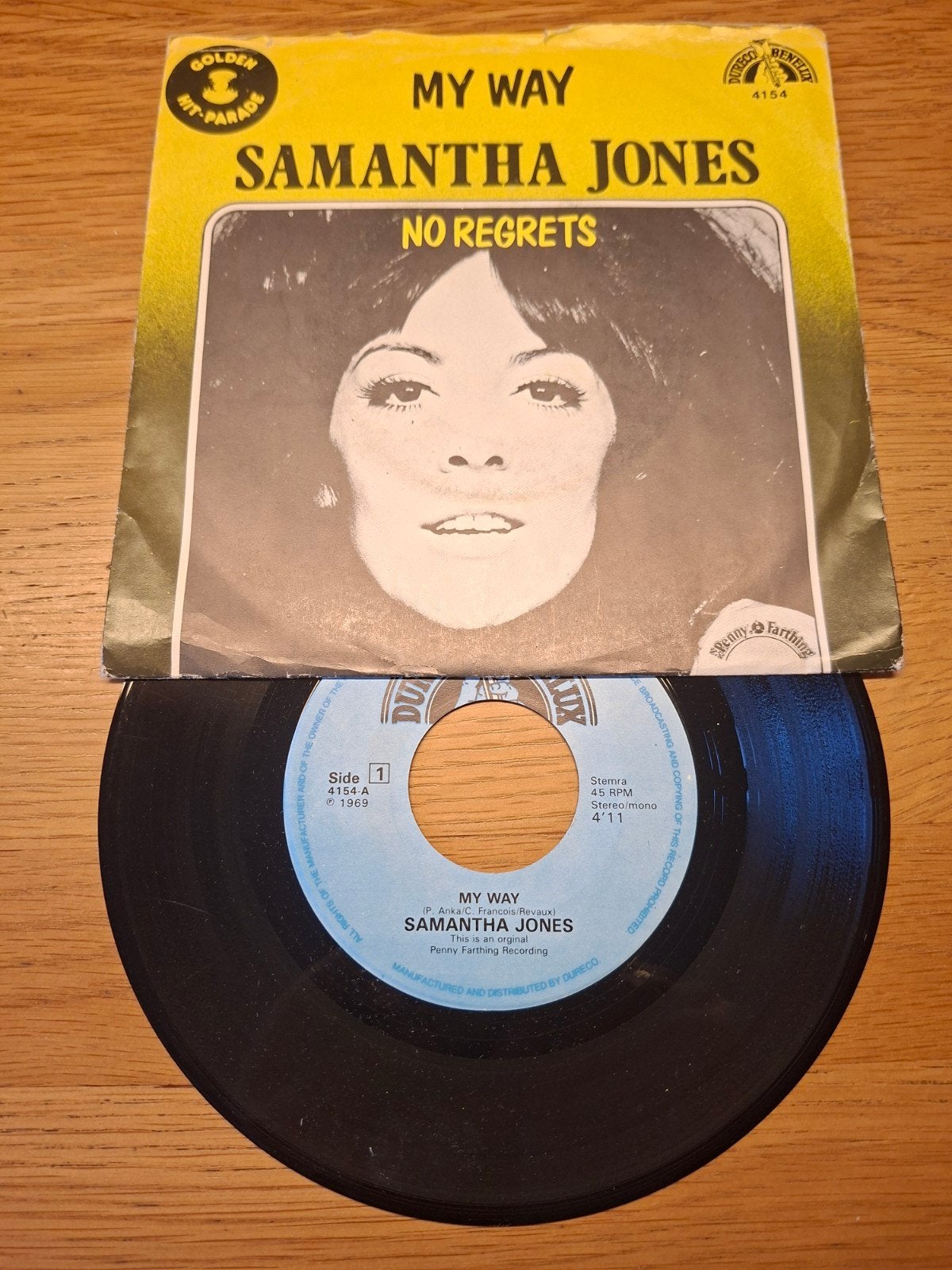 Samantha Jones - My Way / No Regrets (Golden Hit-Parade), Gebruikt, Originele persing, 7 inch, Ophalen of Verzenden