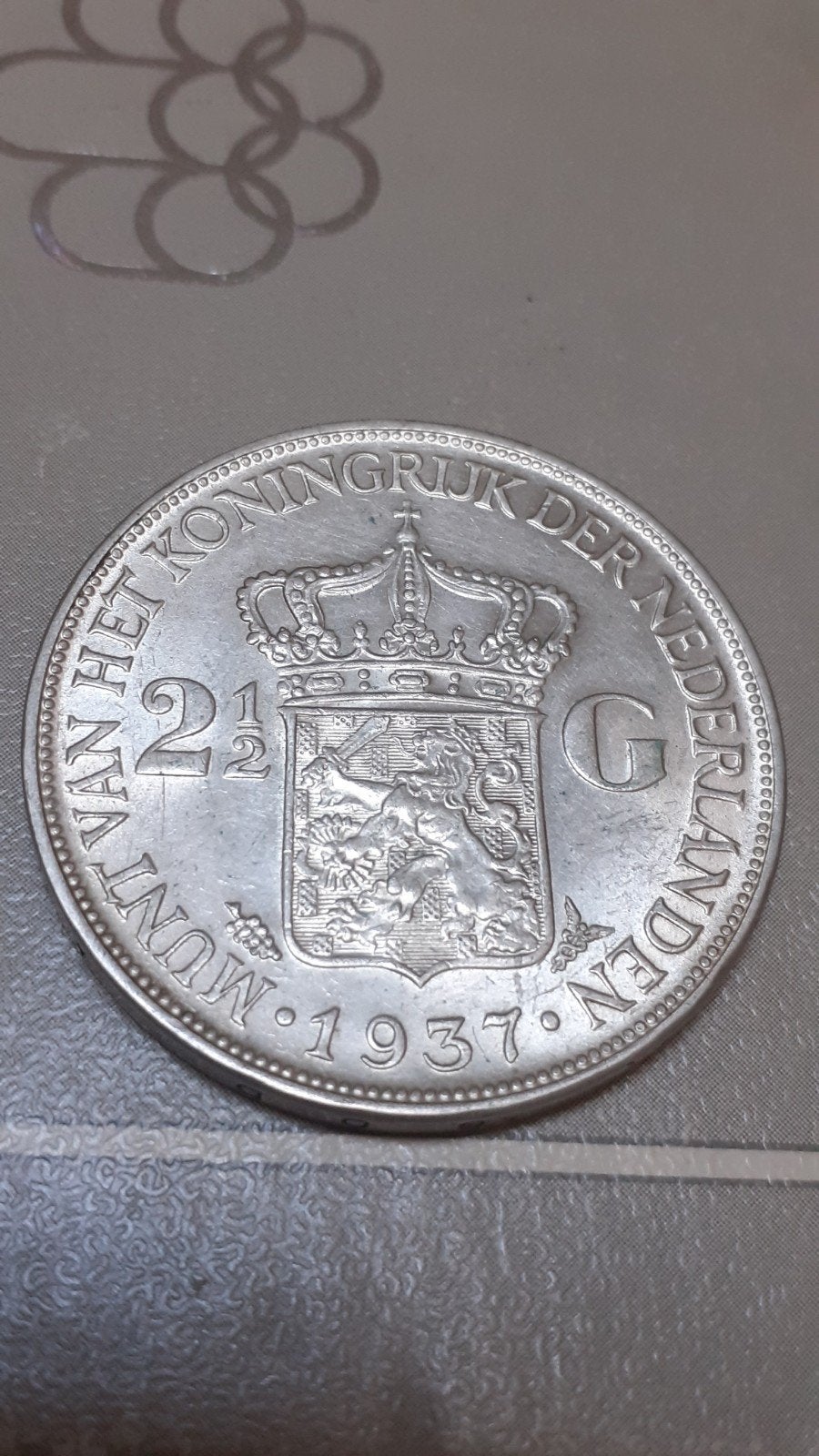 Zilveren 2½ Gulden Koningin Wilhelmina 1937, Verzenden, Zilver, Koningin Wilhelmina, Losse munt