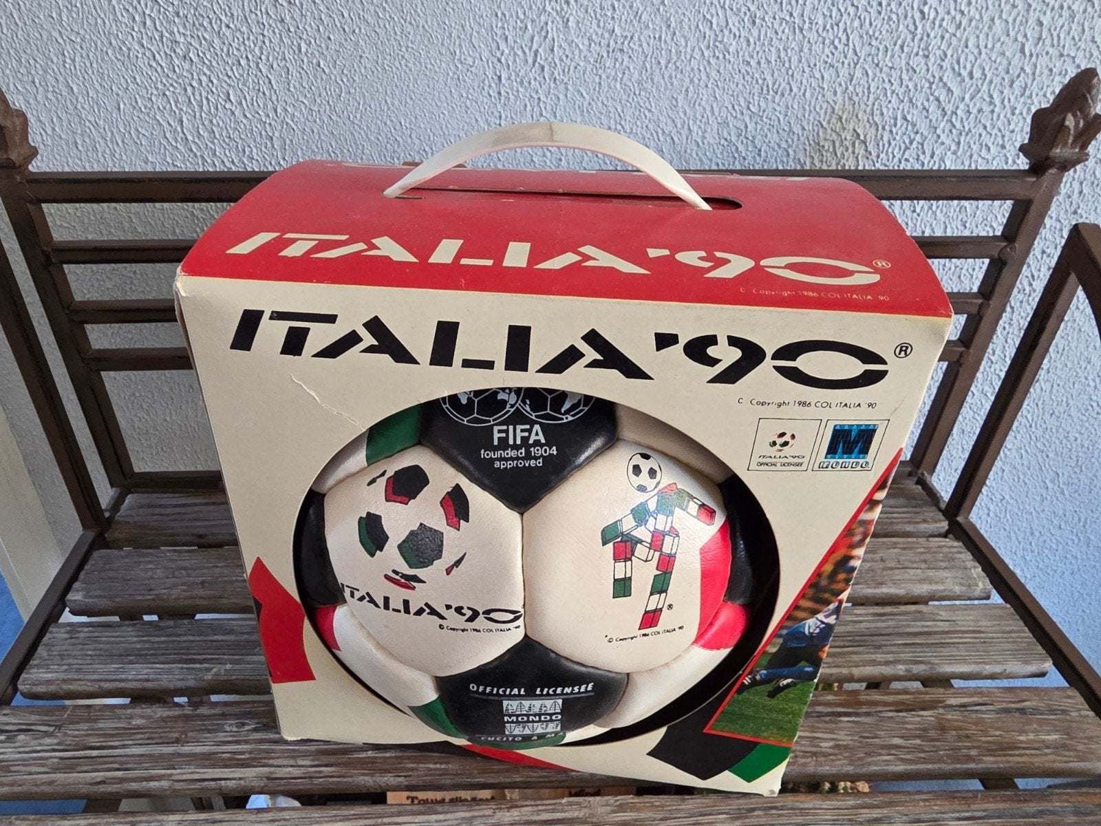 Vintage Italia '90 WK Voetbal in originele doos, Verzamelen, Ophalen, Zo goed als nieuw, Overige typen
