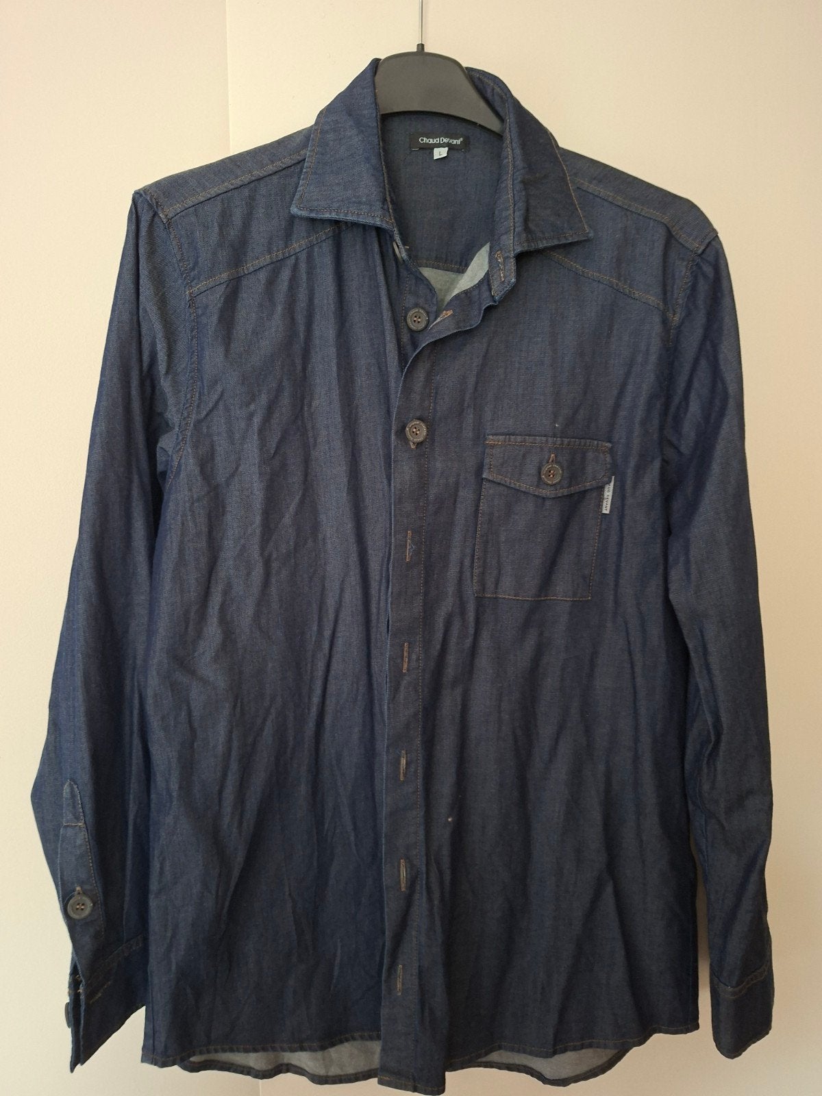 Chaud Devant spijkerblouse maat L, Ophalen, Blauw, Chaud Devant, Zo goed als nieuw