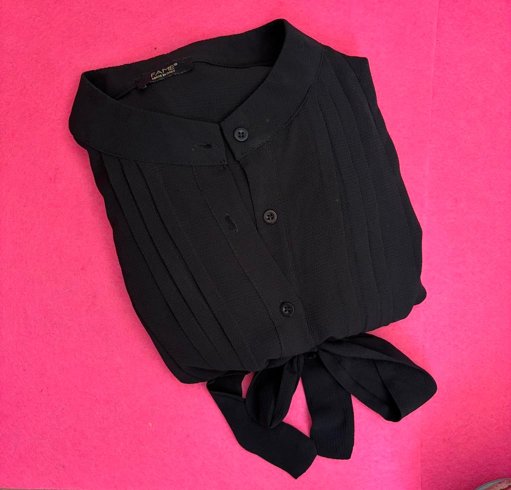 FAME tuniek jurk zwart strik maat S/M, Ophalen of Verzenden, Zo goed als nieuw, Maat 38/40 (M), Zwart