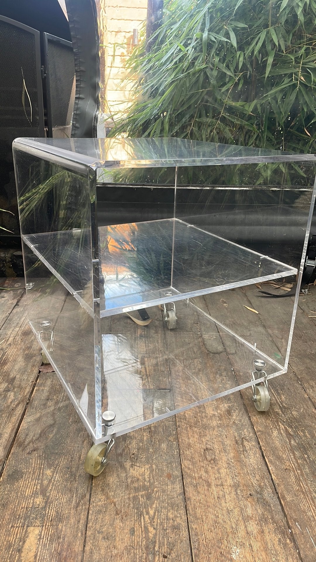 Vintage Plexiglas bijzettafel van Plasti Glas, Ophalen, 50 – 75, Kunststof, Gebruikt