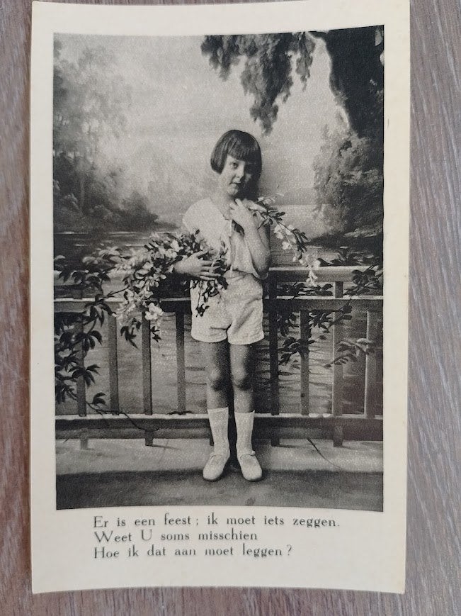 Nostalgische, vintage kinder ansichtkaart, met gedicht, Ophalen of Verzenden, Voor 1940, Nieuw, Kind