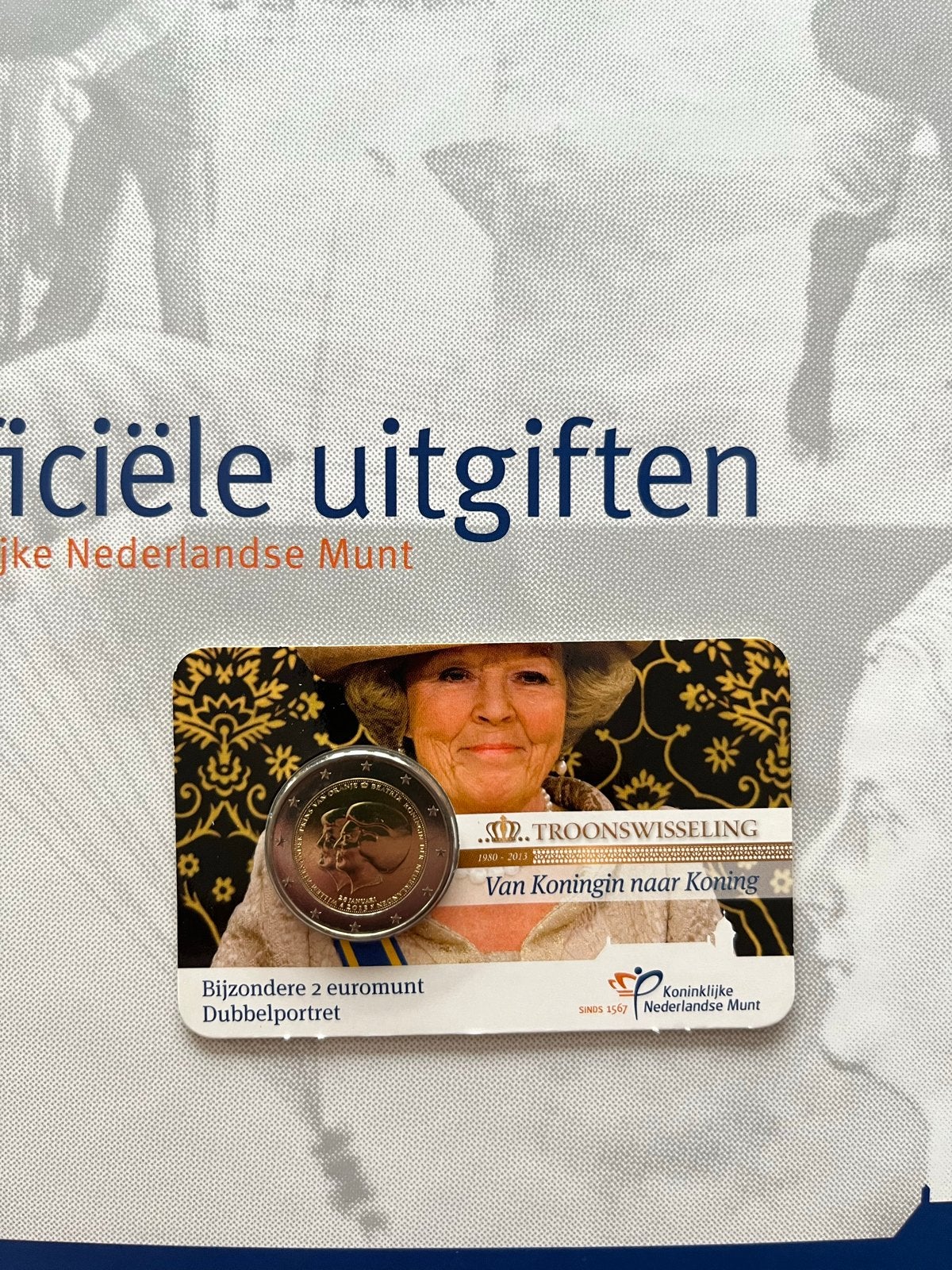 Coincsrd 2 Euro Troonswisseling 2013 dubbelportret, Ophalen of Verzenden, Overige landen, 2 euro, Losse munt