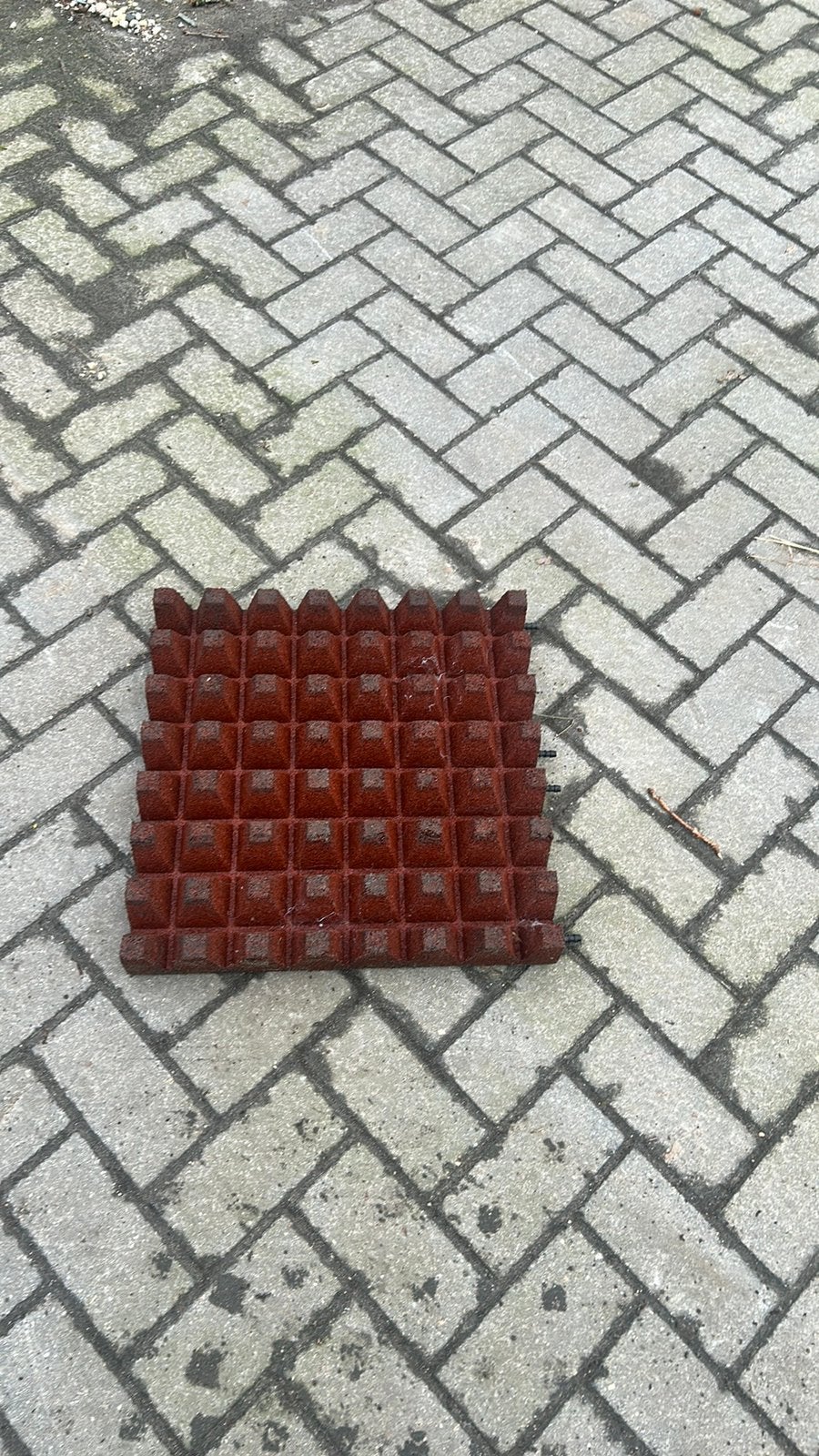 Rubberen tegels., Tuin en Terras, Tegels en Klinkers, Ophalen, Gebruikt, Rubber, Overige typen