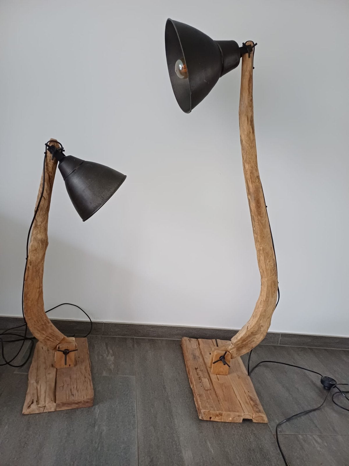 Lampen van drijfhout, Ophalen, Gebruikt