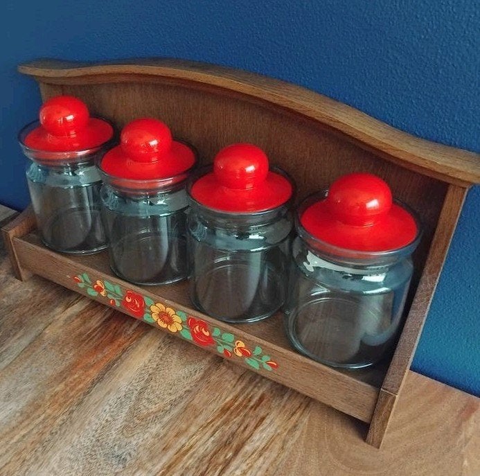 🔴Vintage 🔴EMSA 🔴Voorraadset 🔴Wandrek 🔴met Potten 4x, Verzenden