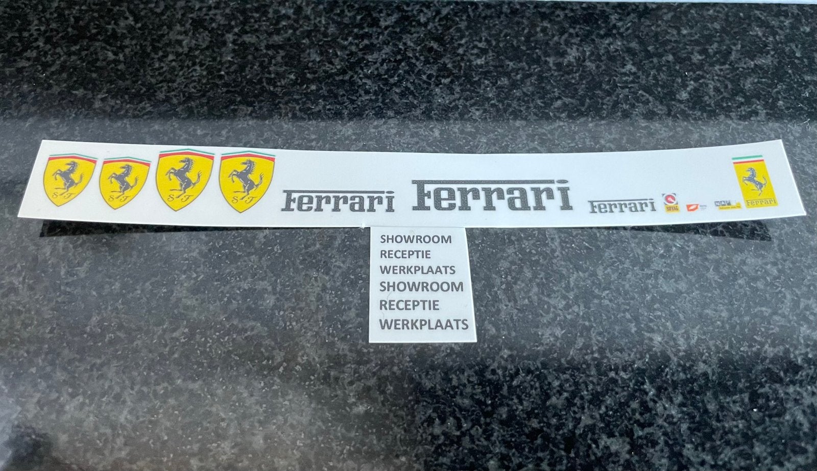 Decals transfer logo set Ferrari showroom garage dealer 1:87, Verzenden, Nieuw, Overige merken