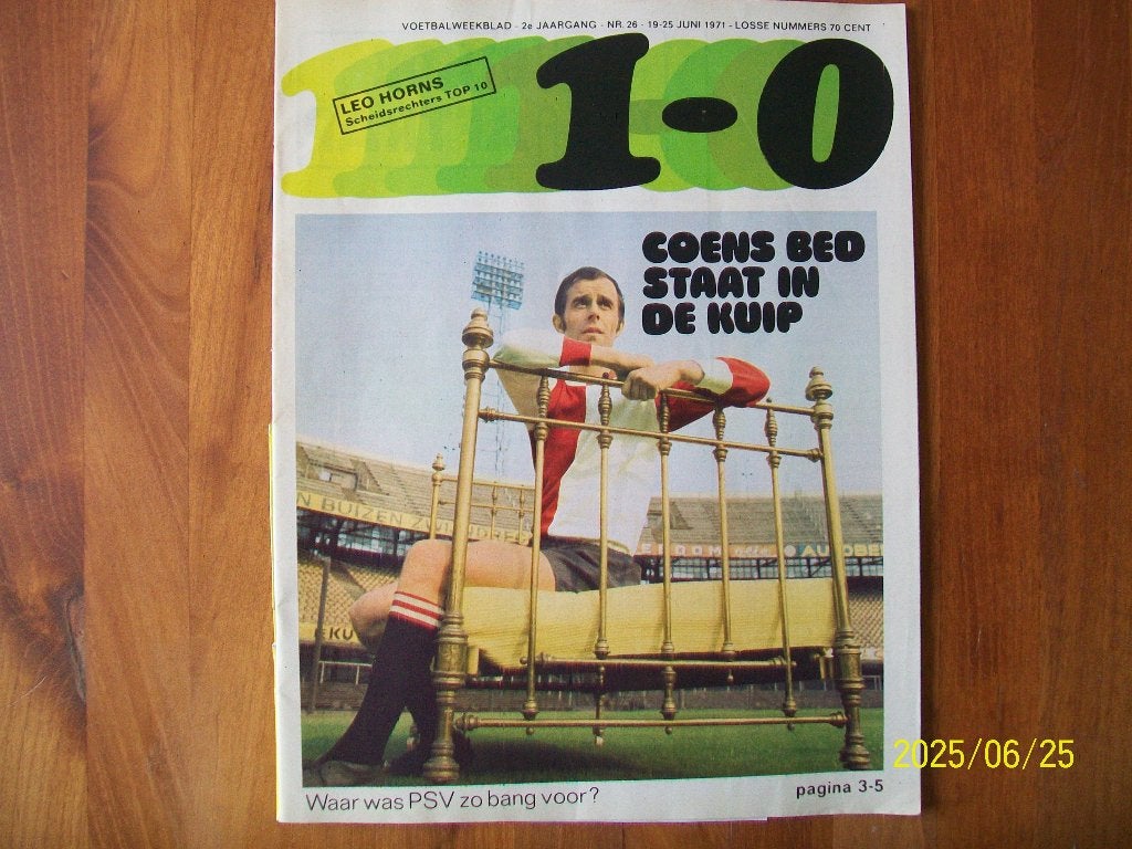 1-0 nummer 26 - 1971 ( Coen Moulijn, FC den Bosch), Verzenden, Gebruikt, Feyenoord, Boek of Tijdschrift