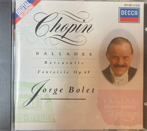 Chopin-Jorge Bolet-Ballades Barcorolle Fantaisie Op 49 CD, Chopin, Ophalen of Verzenden, Romantiek, Album