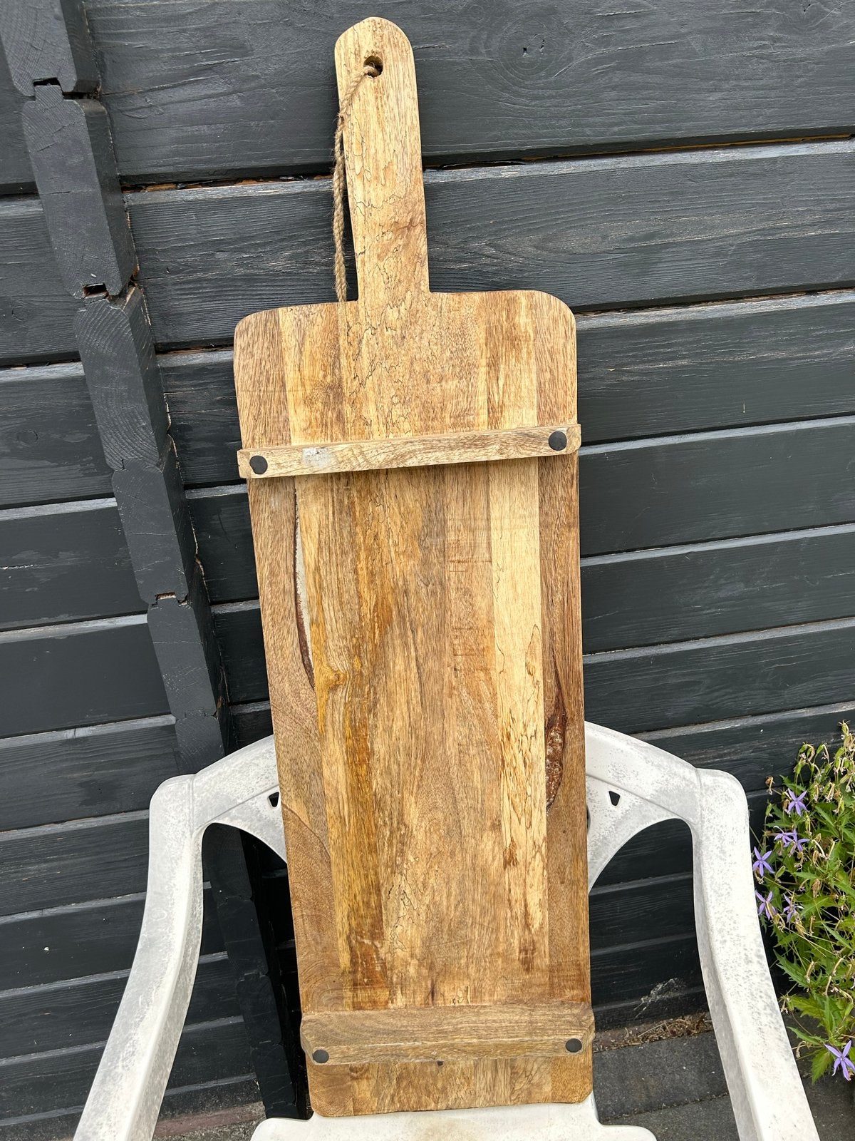 Grote houten snij-/serveerplank met handvat, Huis en Inrichting, Ophalen, Gebruikt, Rechthoekig, Hout
