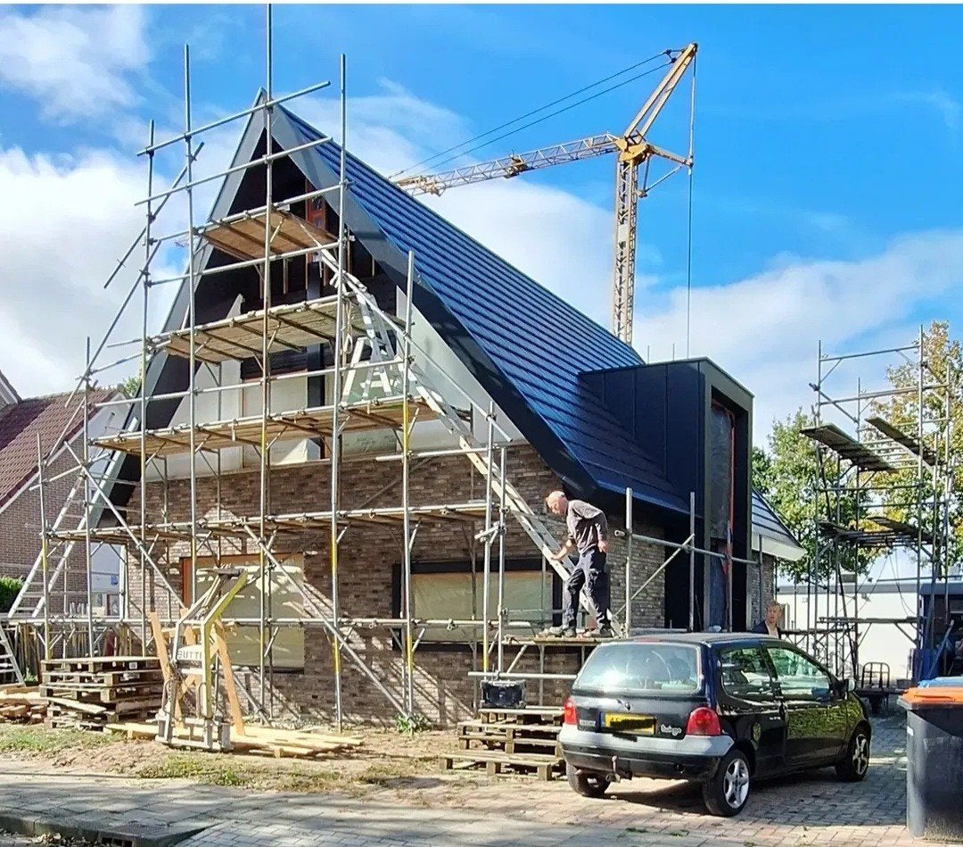 Complete bouwsteiger te koop, Doe-het-zelf en Verbouw, Ophalen, Gebruikt, Gevelsteiger, 5 meter of hoger