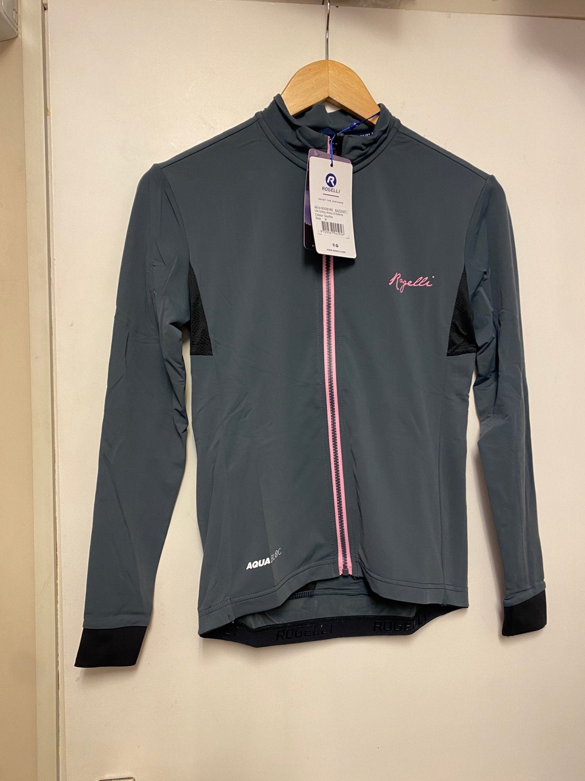 Dames fietsshirt lange mouwen rogelli distance grijs roze, Fietsen en Brommers, Fietsaccessoires | Fietskleding, M, ., Nieuw, Ophalen of Verzenden