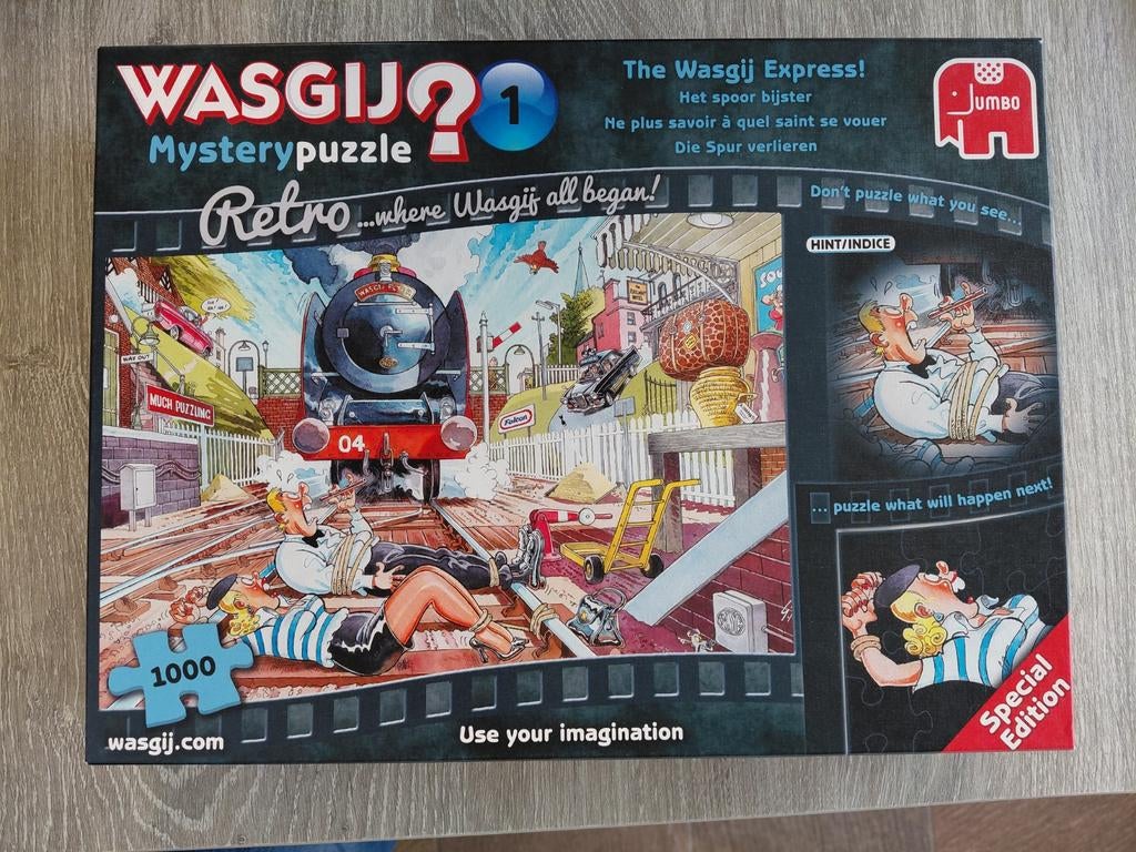 Wasgij Mystery 1: Het spoor bijster -puzzel 999stuks, Hobby en Vrije tijd, Denksport en Puzzels, Gebruikt, Legpuzzel, 500 t/m 1500 stukjes