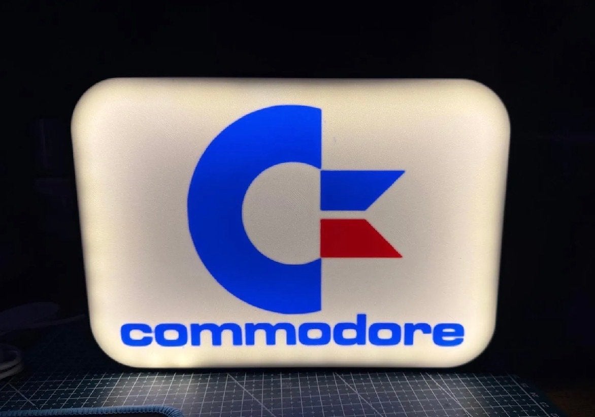 Commodore Logo LED Lichtbak - Retro Gaming Decoratie, Computers en Software, Verzenden