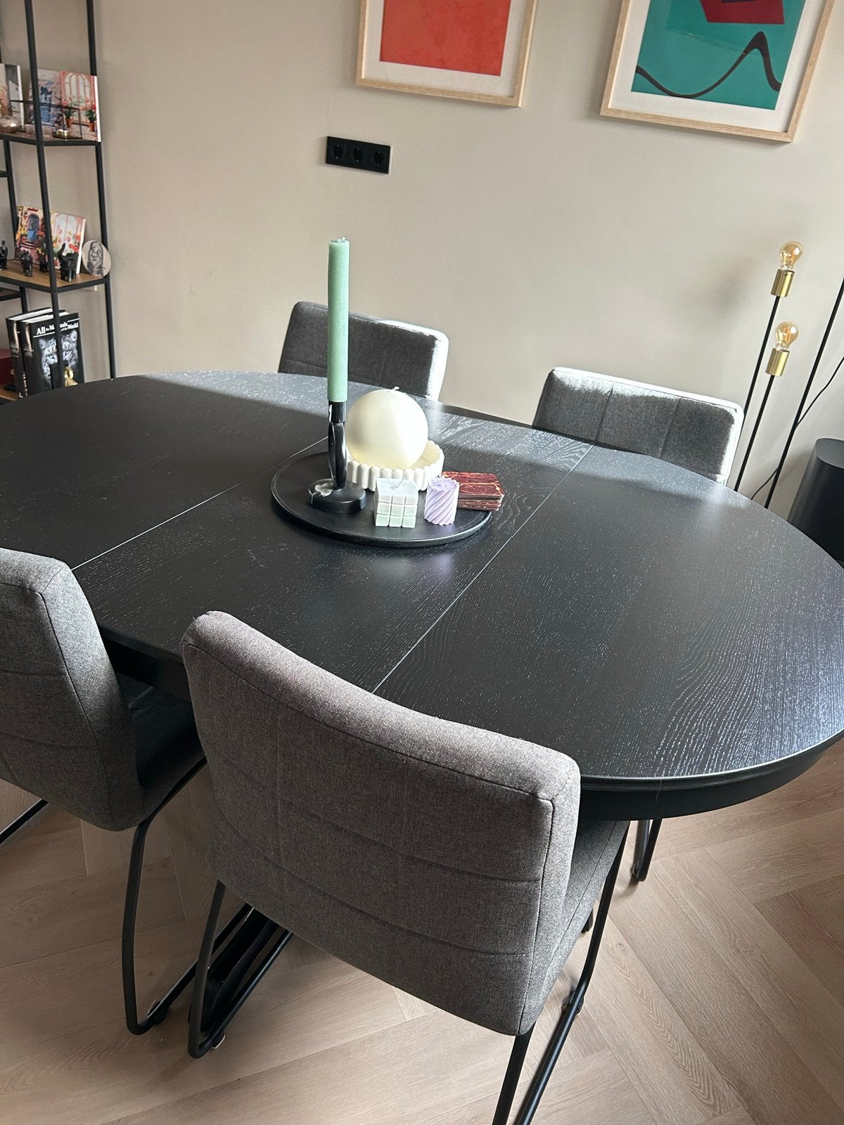 Uitschuifbare eettafel - Zwart (ovaal/rond)