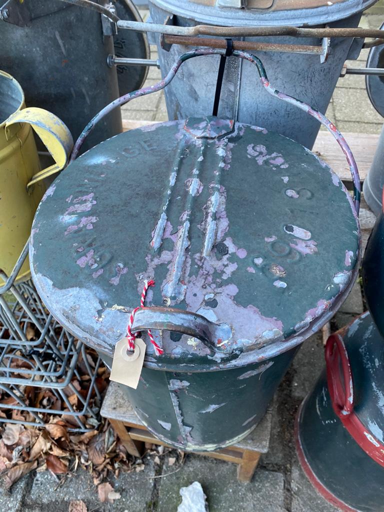 Zinken vuilnisemmer, Ophalen of Verzenden, Zo goed als nieuw, Nvt, Minder dan 50 cm