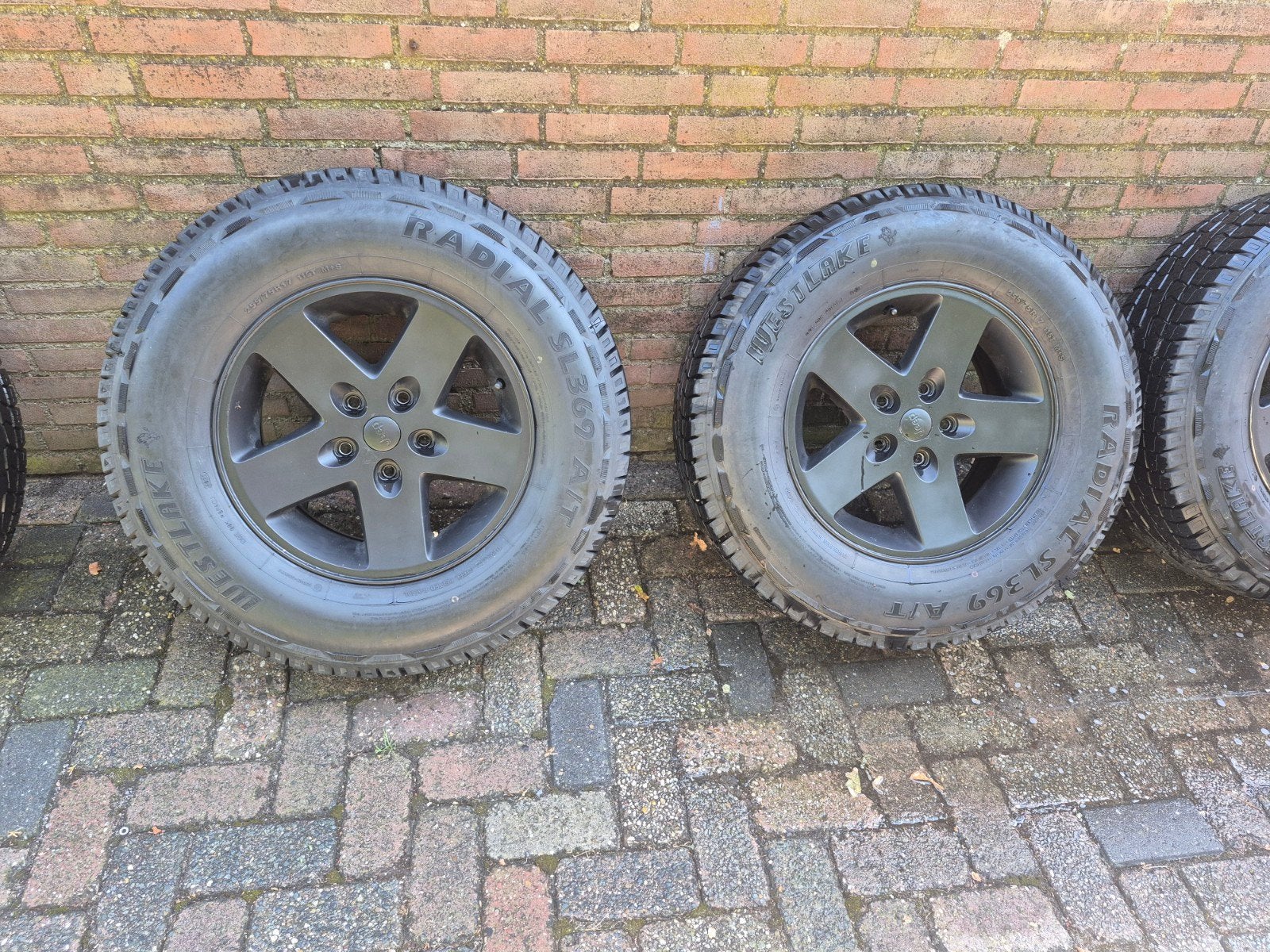 bandenset jeep wrangler jk 5x127 255/75/r17, Ophalen, Gebruikt, 255 mm, Banden en Velgen