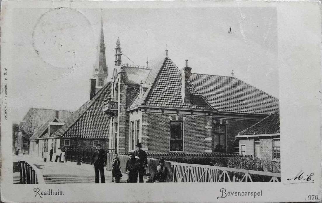 Raadhuis Bovenkarspel (N-H) – ca. 1904, Ophalen of Verzenden, Voor 1920, Gelopen, Noord-Holland