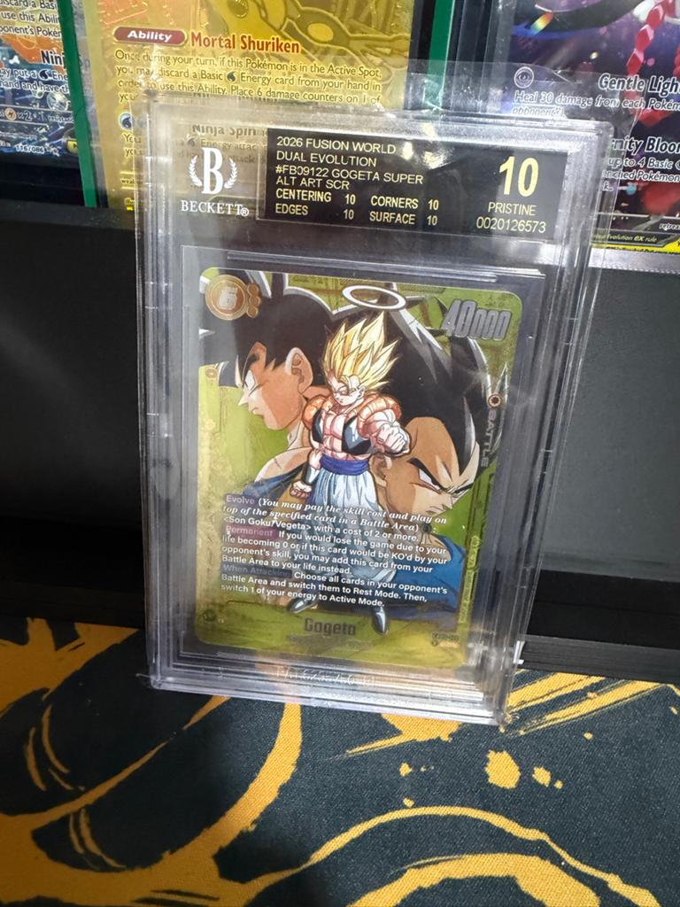 Gogeta Super Alt Art SCR BGS 10 Black Label Dragon Ball Card, Ophalen of Verzenden, Zo goed als nieuw, Losse kaart