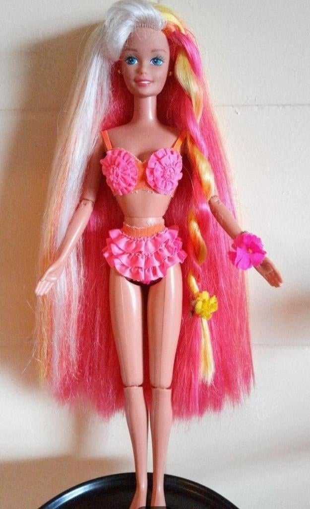 Hula hair barbie jaren 90 ZGAN, Kinderen en Baby's, Ophalen of Verzenden, Zo goed als nieuw, Barbie