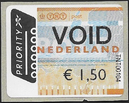 Acon Test VOID automaatzegel € 1,50 TNT00104 Veenendaal., Ophalen of Verzenden, Na 1940, Postfris