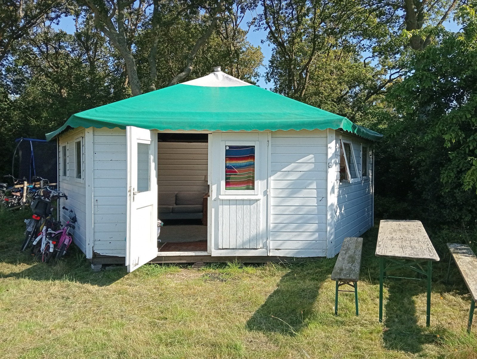 Slingerland kampeerbungalow campinghuisje houten huisje, Ophalen, Gebruikt