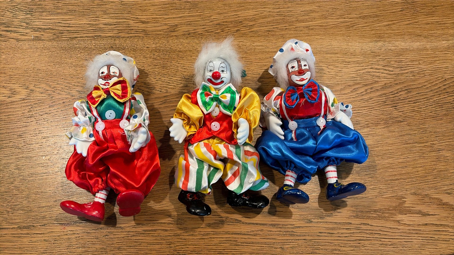 3 porseleinen clowntjes 20 cm, Verzamelen, Ophalen of Verzenden, Zo goed als nieuw
