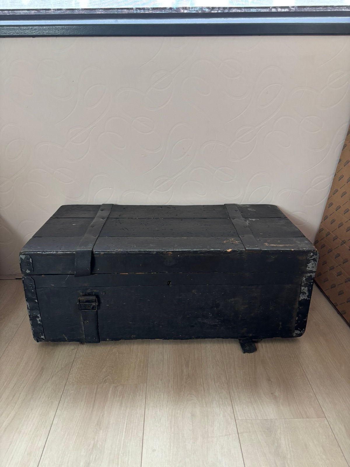 Brocante kist zwart, Ophalen, Minder dan 50 cm, Gebruikt, 50 tot 100 cm