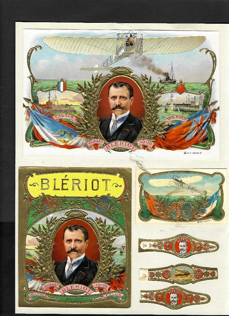 Bleriot   etiketten / banden, Ophalen of Verzenden, Gebruikt, Sigarenbandjes