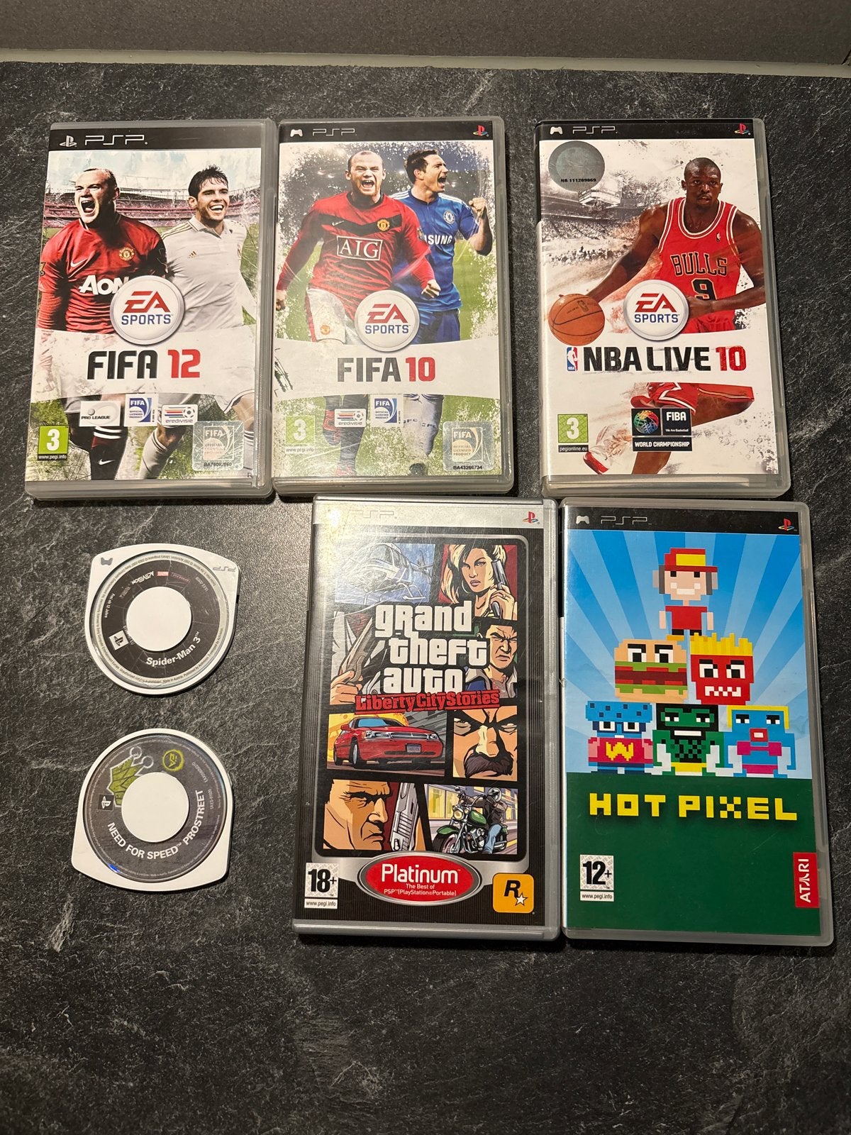 PSP Games: FIFA, NBA, GTA, Hot Pixel, Spider-Man, NFS, Gebruikt, Vanaf 18 jaar, Overige genres, 1 speler