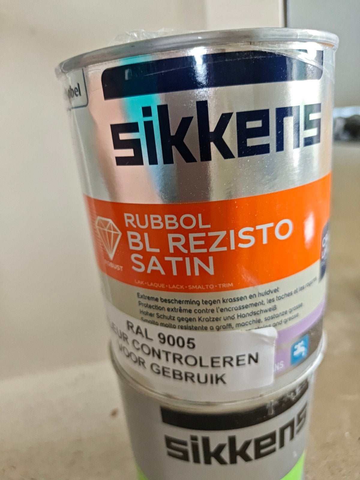 2x 1L Sikkens Rubbol BL Rezisto Satin RAL 9005 Nieuw, Ophalen of Verzenden, Nieuw, Overige typen