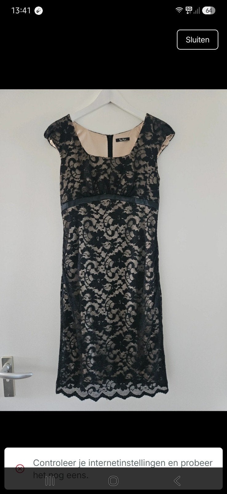 Elegant Zwart Kanten Jurkje - Maat S, Kleding | Dames, Jurken, Zwart, Ophalen of Verzenden, Zo goed als nieuw, Vera Mont